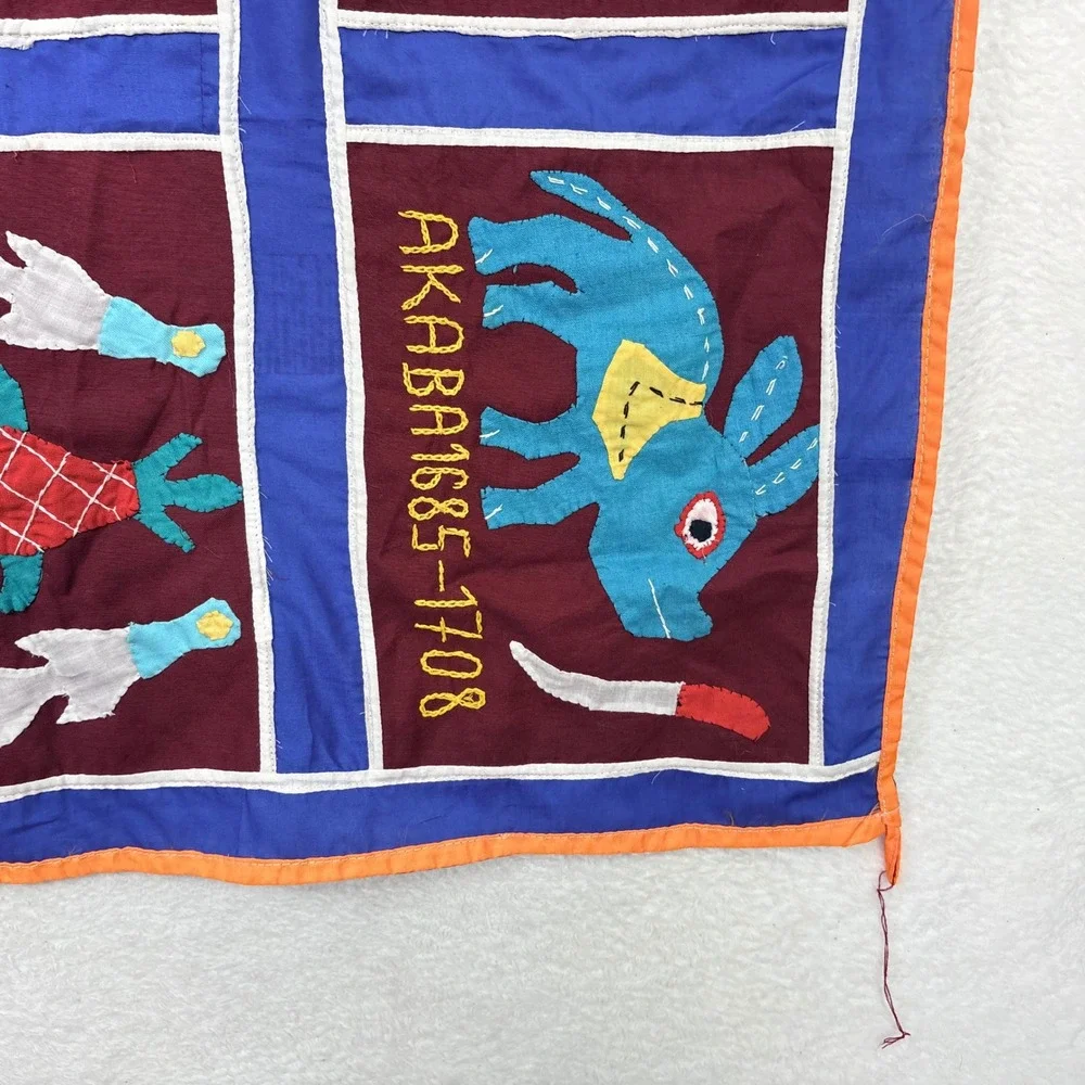Vintage West African Dahomey Fon Applique Tapestry Kings of Benin Wall Hanging